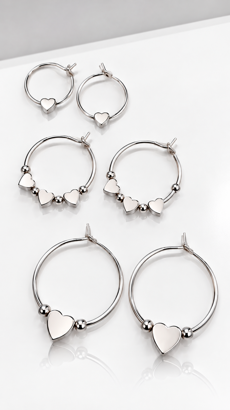 Trio Silver Plated Hearts- M80