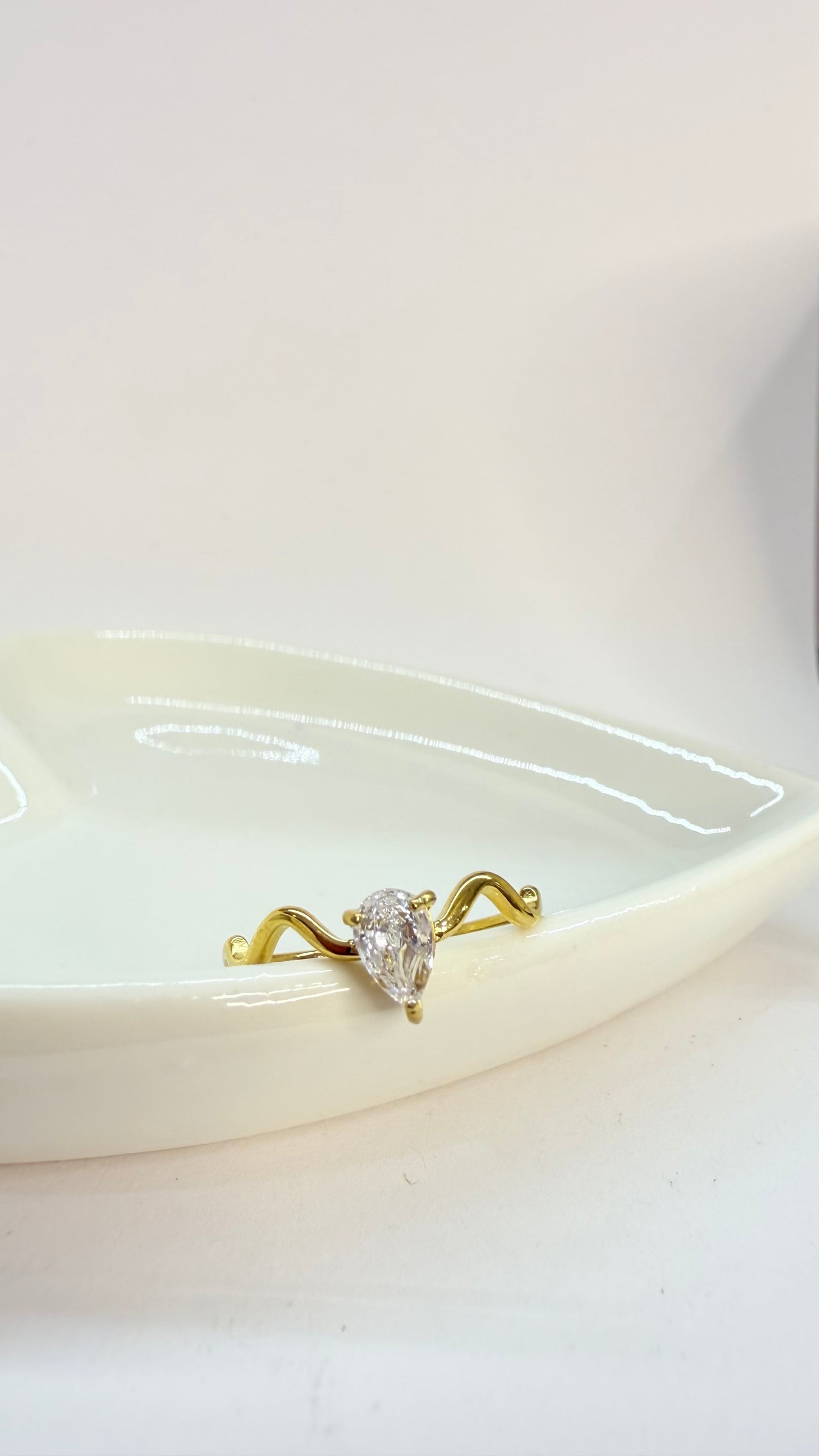 Brilliant Drop Steel Ring- S33