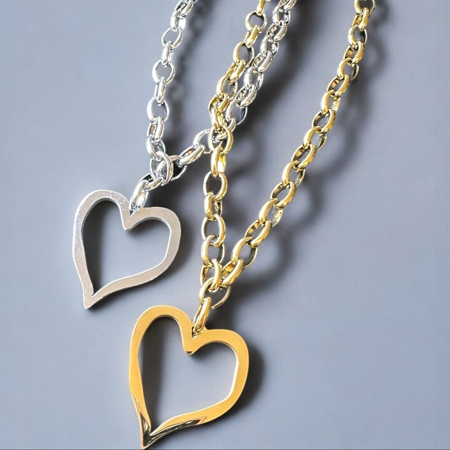 Hearts Steel Necklace- S58