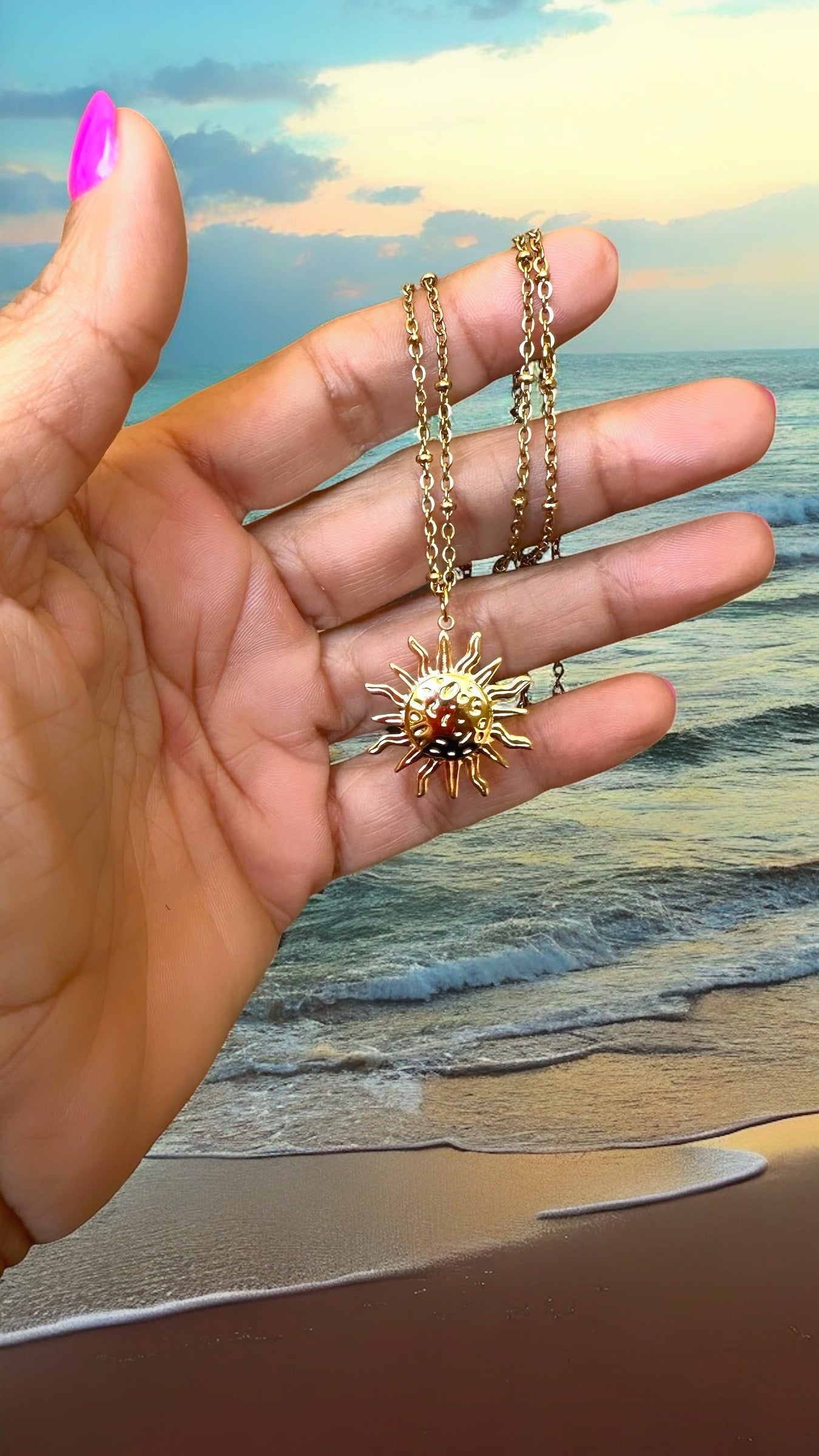 Sun Steel Necklace- S43