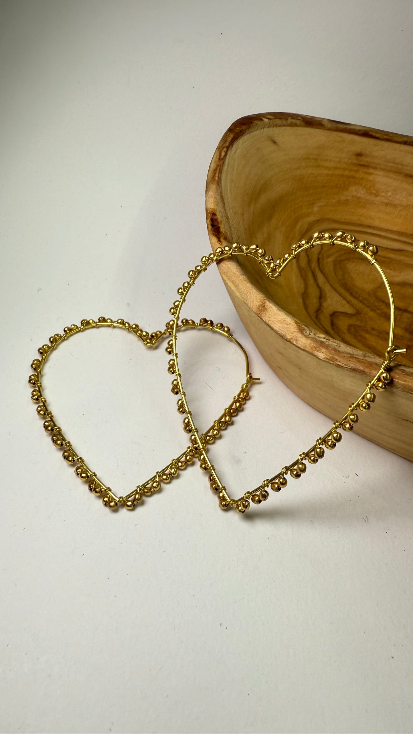 Hearts & Beads Hoops- B312