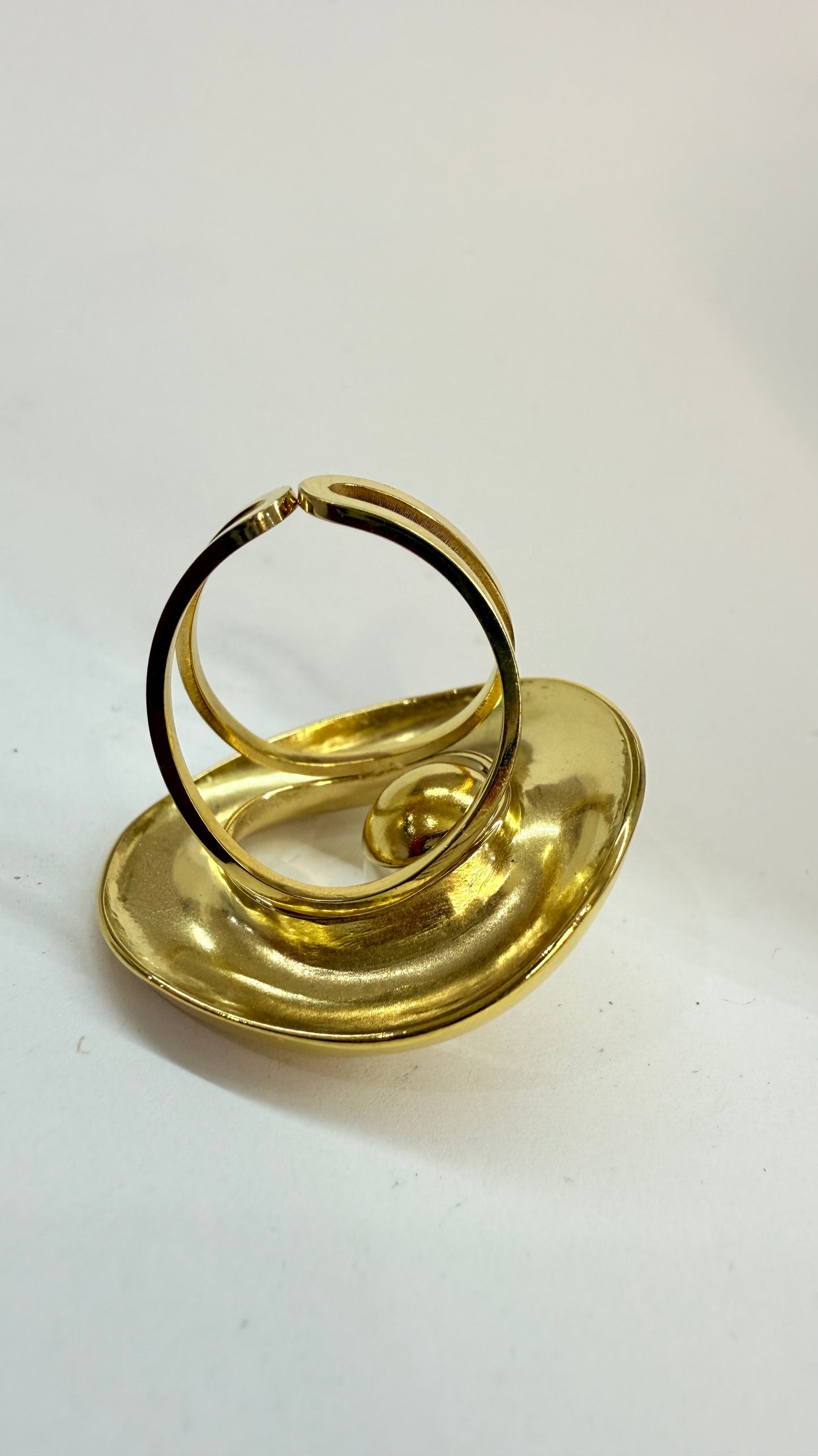Circle and Pearl Steel Ring - S716