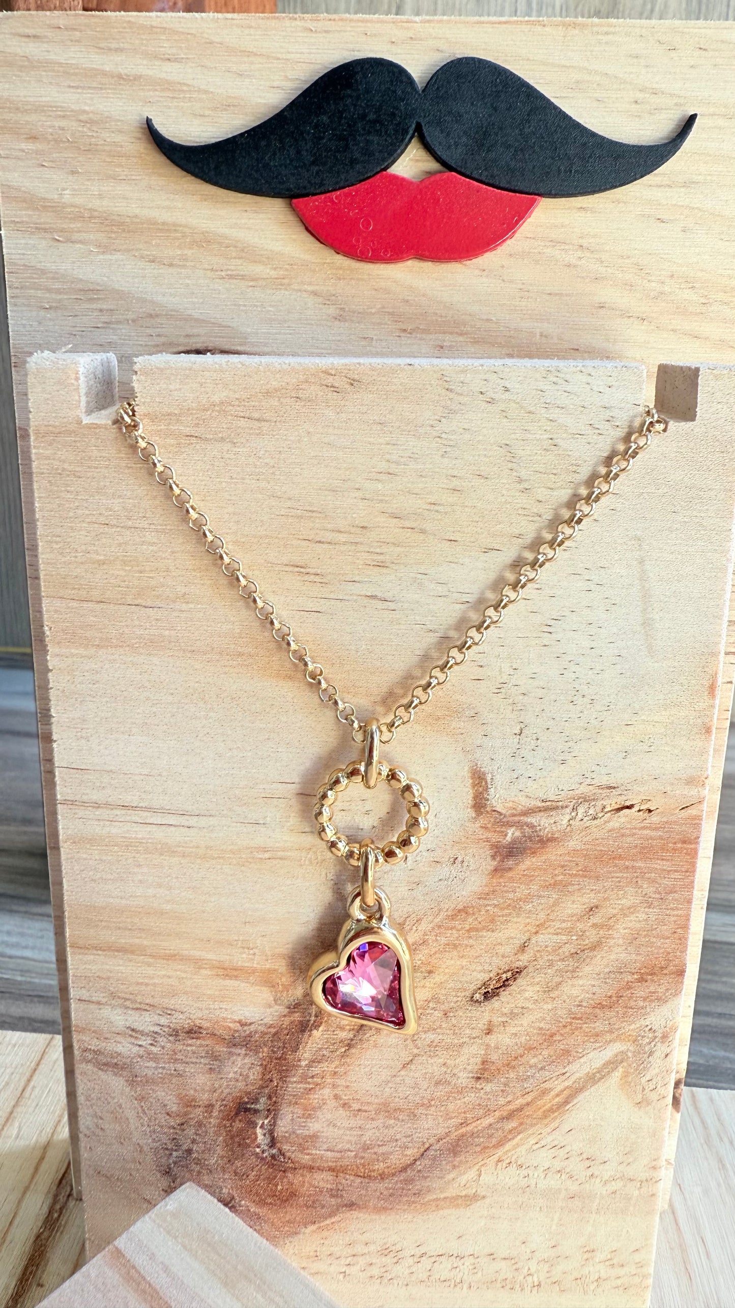 Pink Heart Necklace- L22