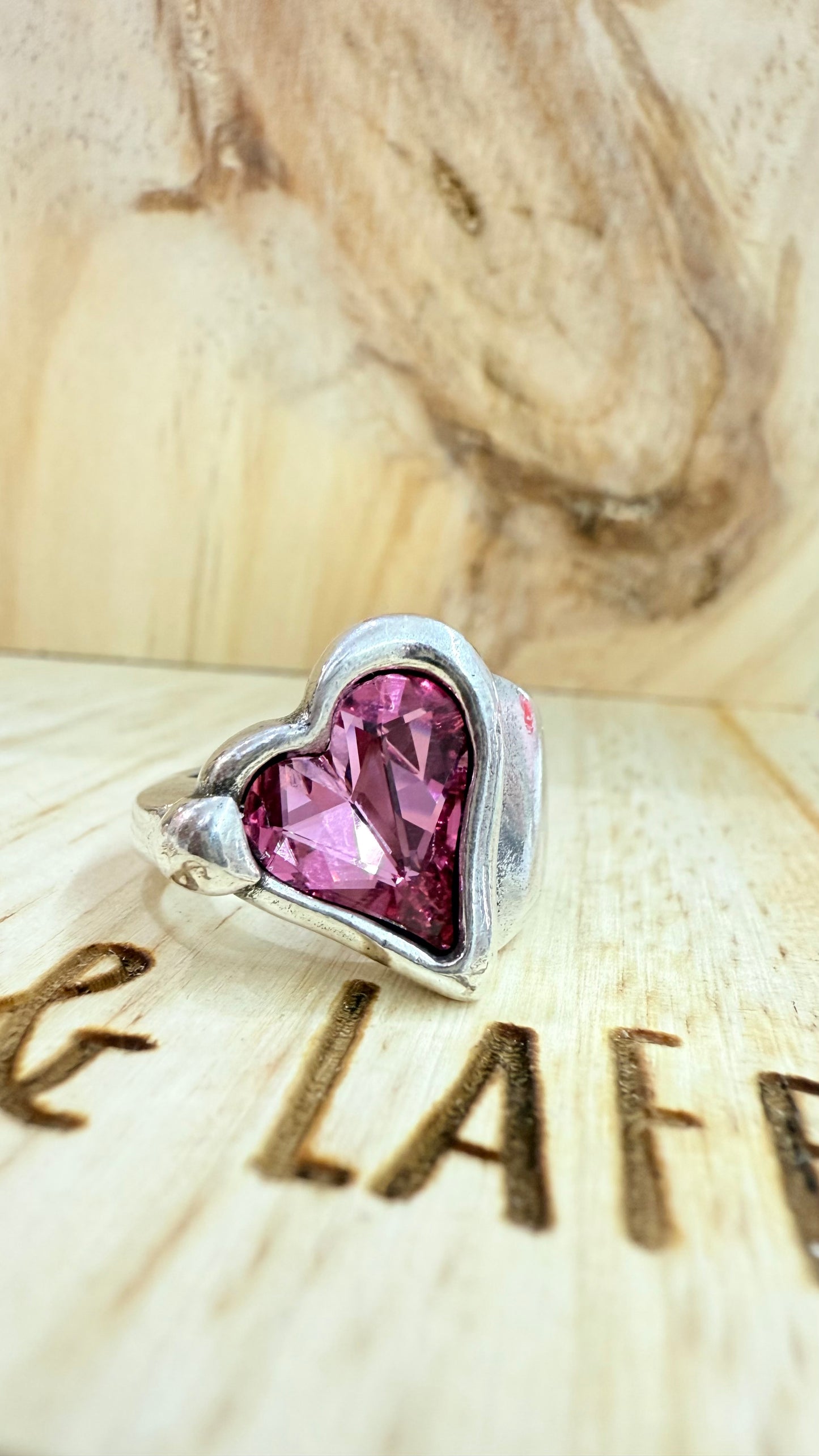 Pink Swarovski Ring- L4