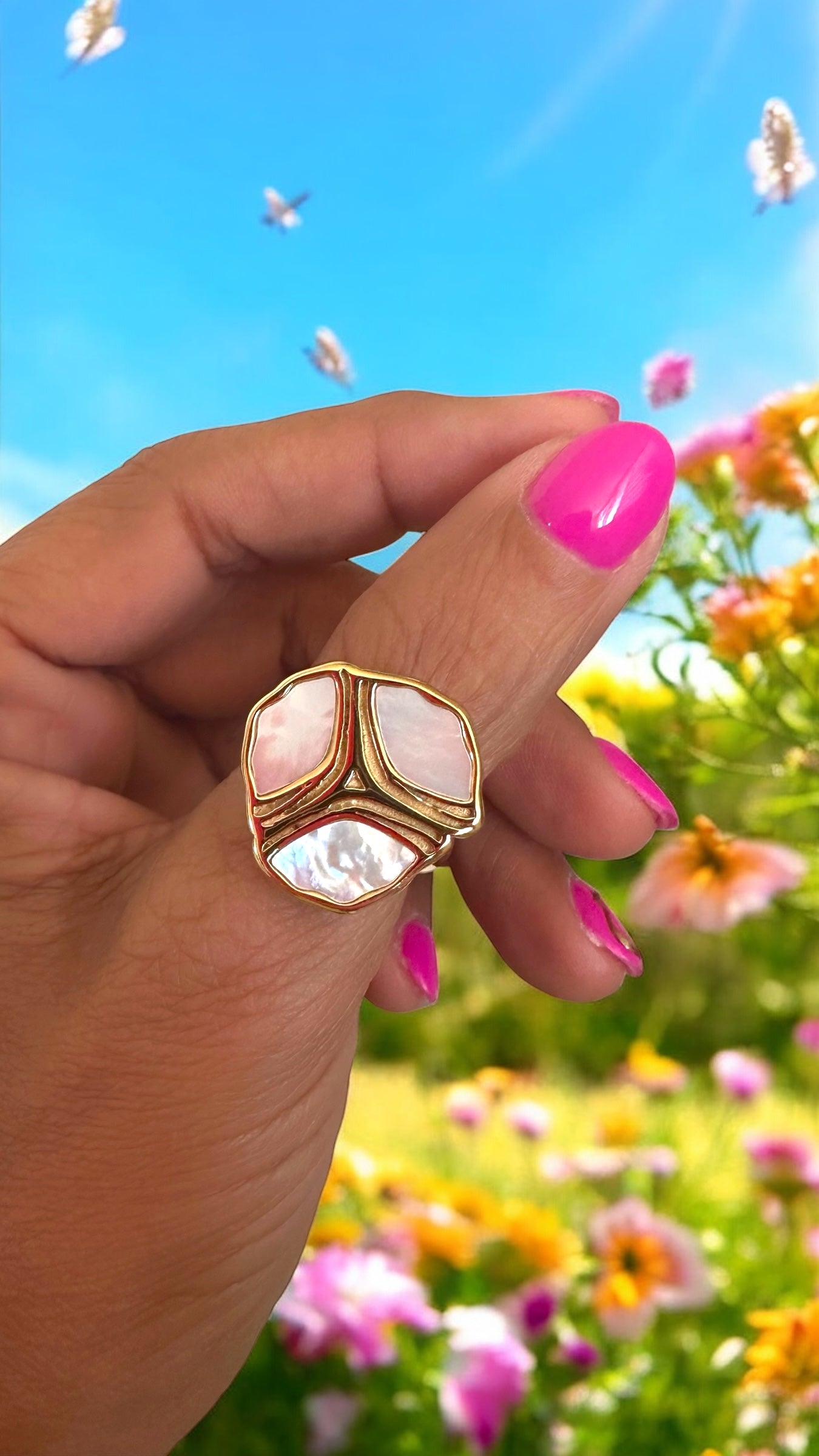 Nácar Steel Ring-S48