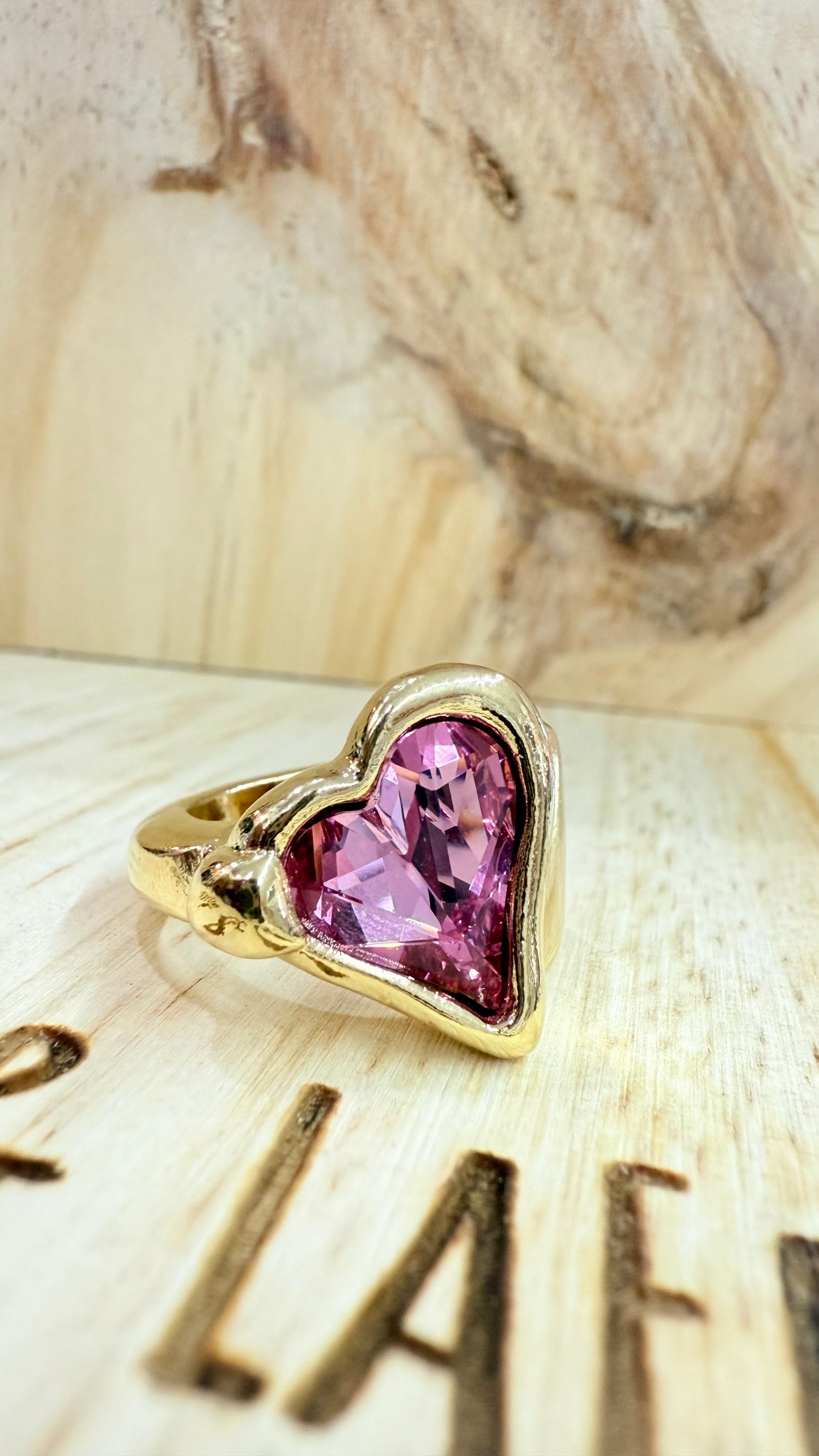 Pink Swarovski Ring- L4