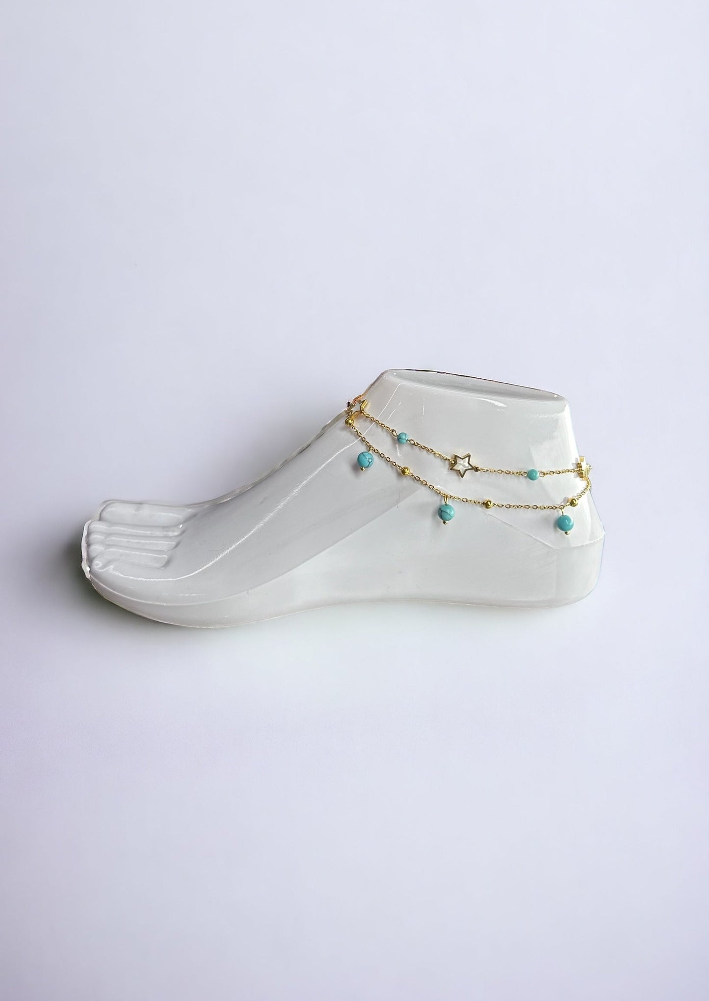 Turquoise Layers Anklet- S1620