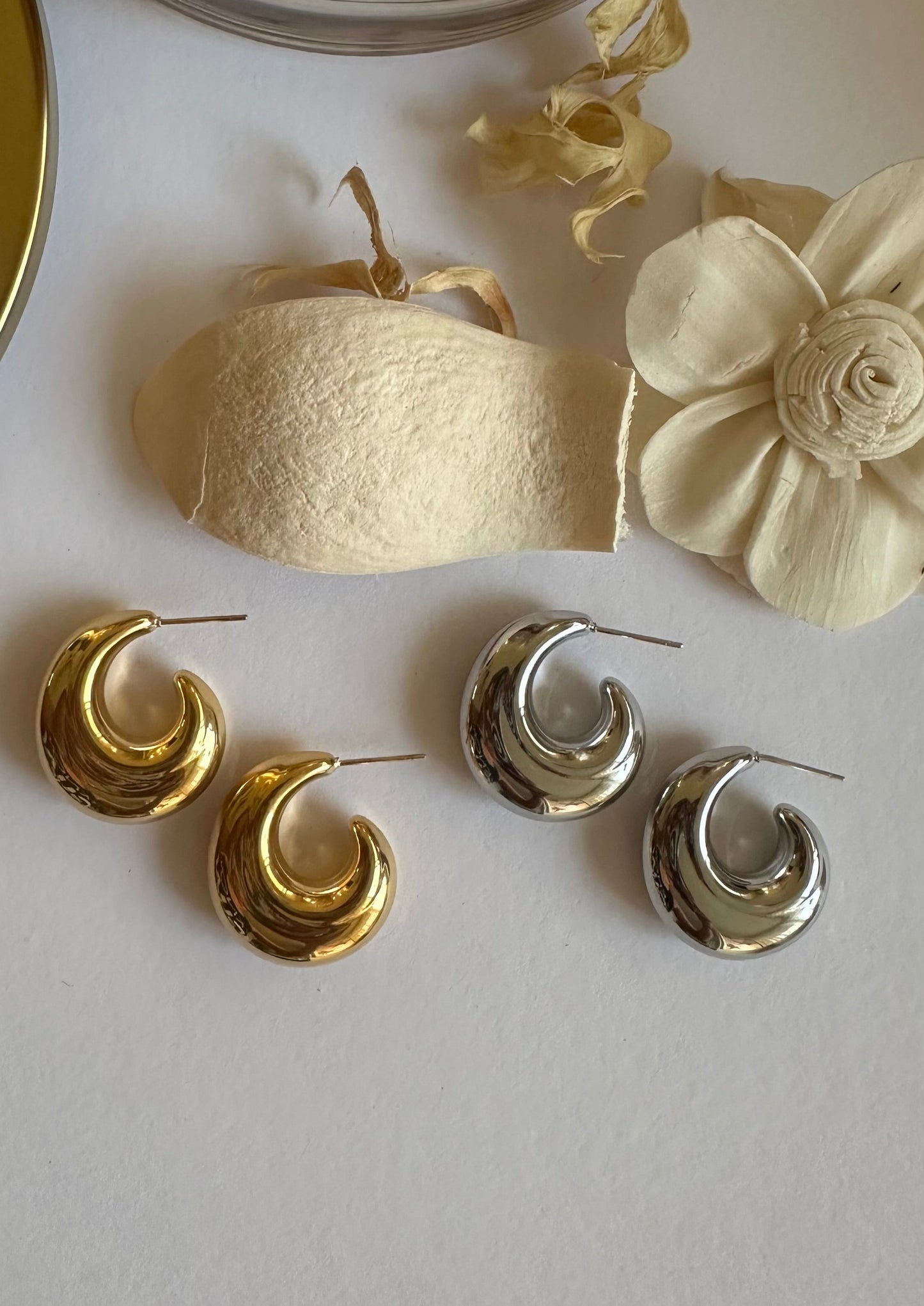 Katiria Steel Hoops Earrings- S006