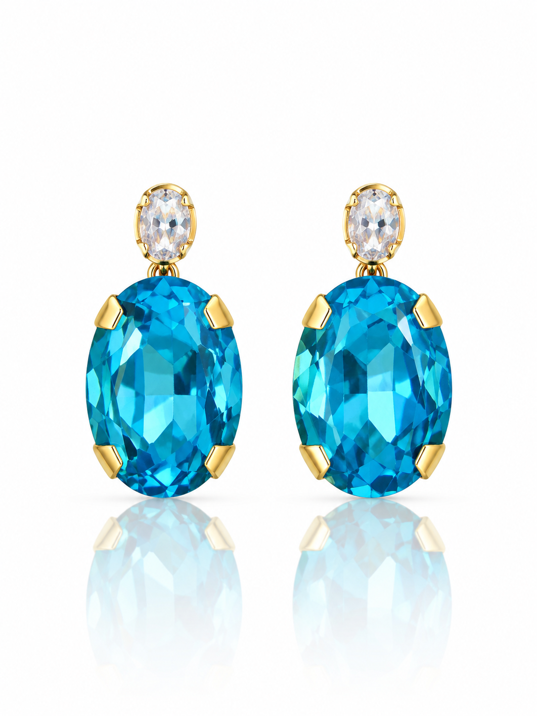 Glam Turquoise Gemstone Earrings- T20