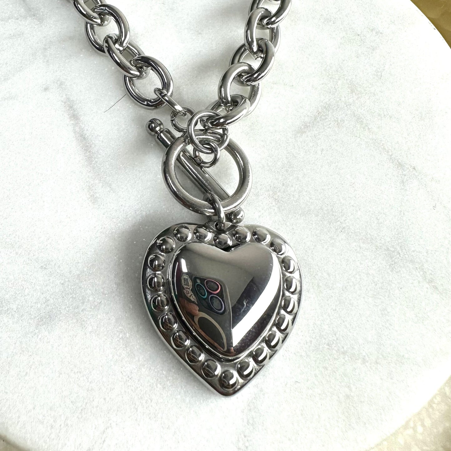 Silver Heart Necklace-S8022