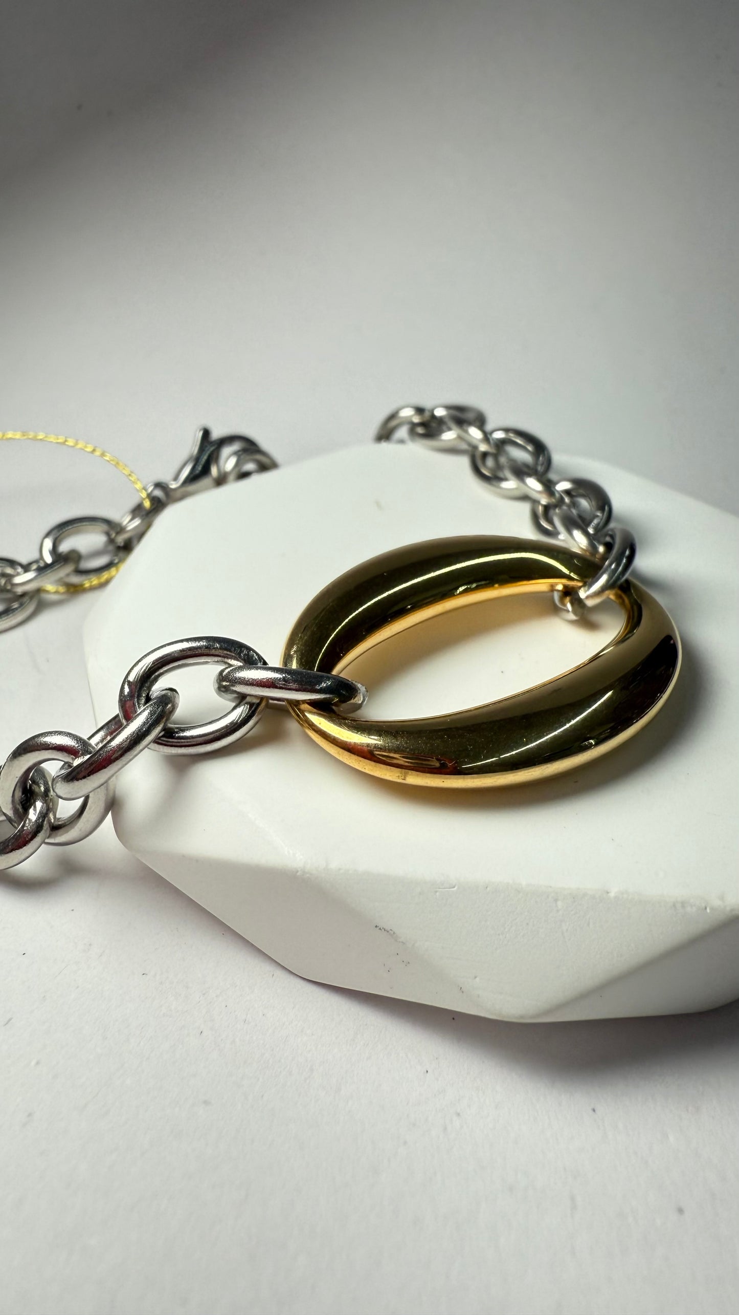 Oval 2 tones bracelet- S561