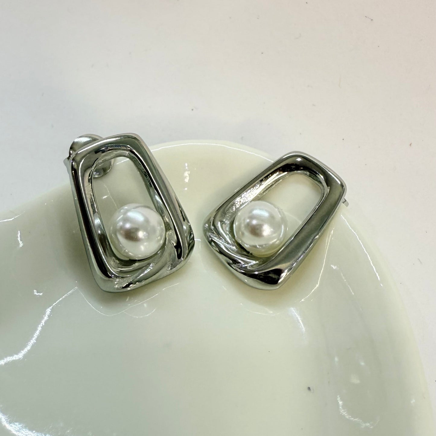 Square Steel Earrings- S31