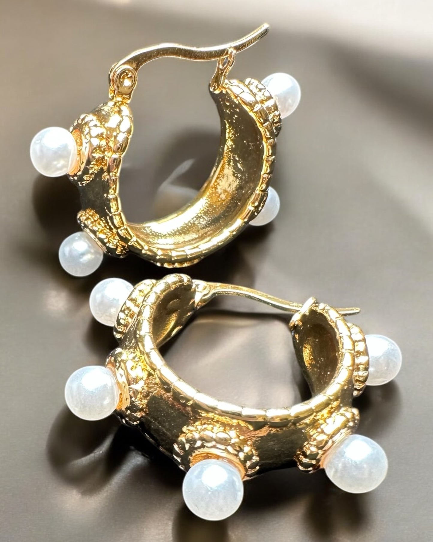 Pearls Hoops Earrings-S56