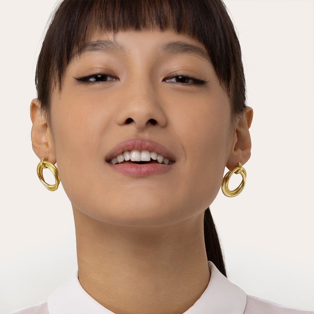 Circle Brass Stud Earrings - B89