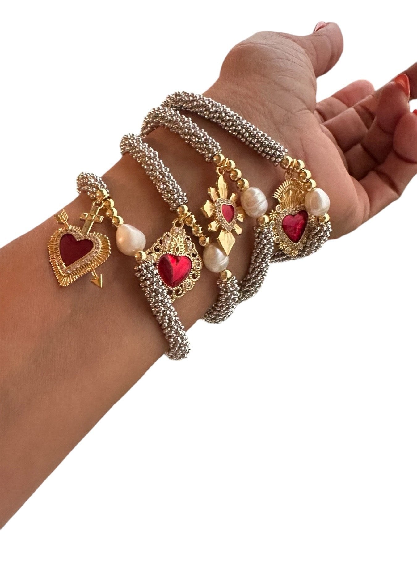 Red Hearts Bracelet- S912
