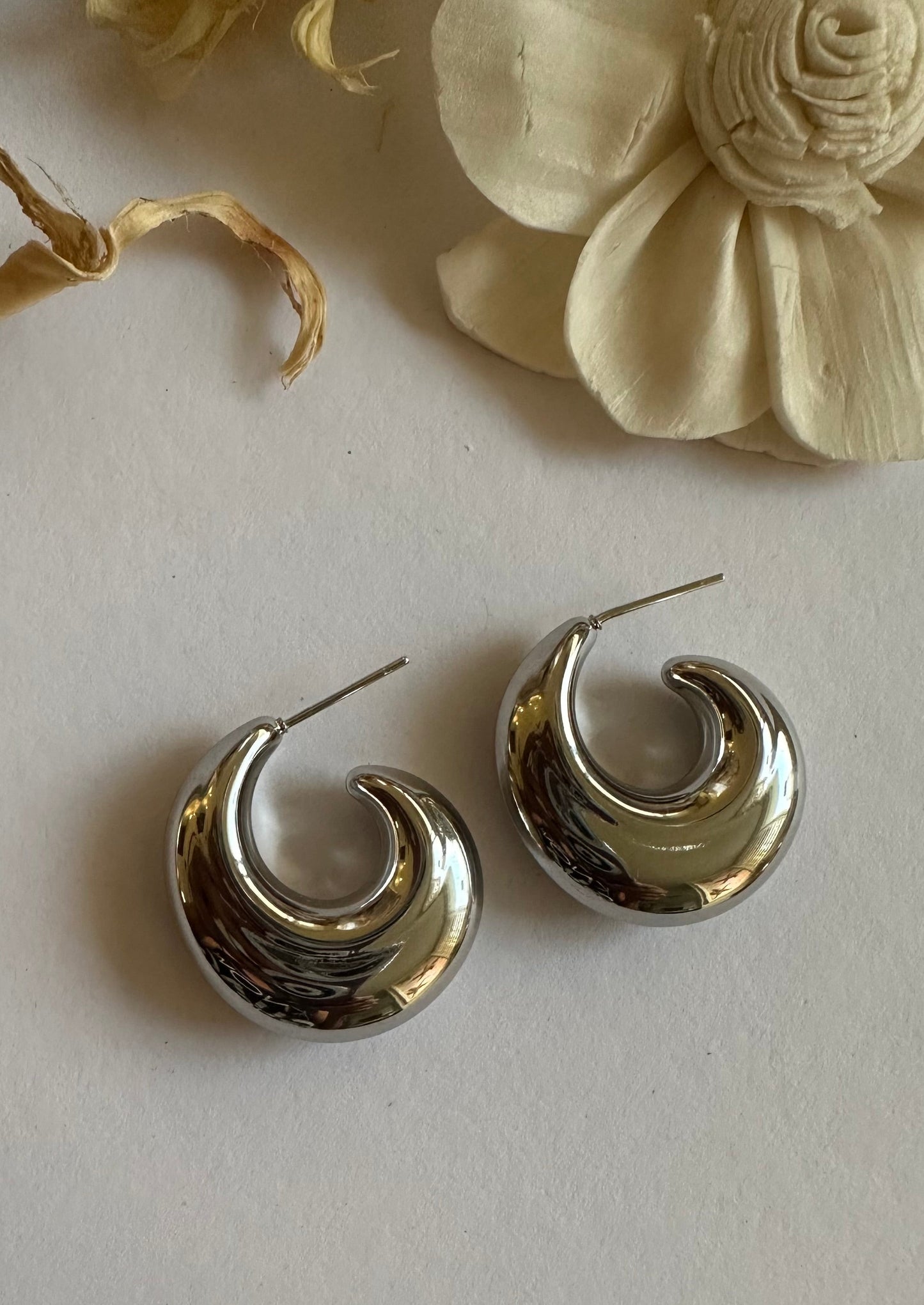 Katiria Steel Hoops Earrings- S006