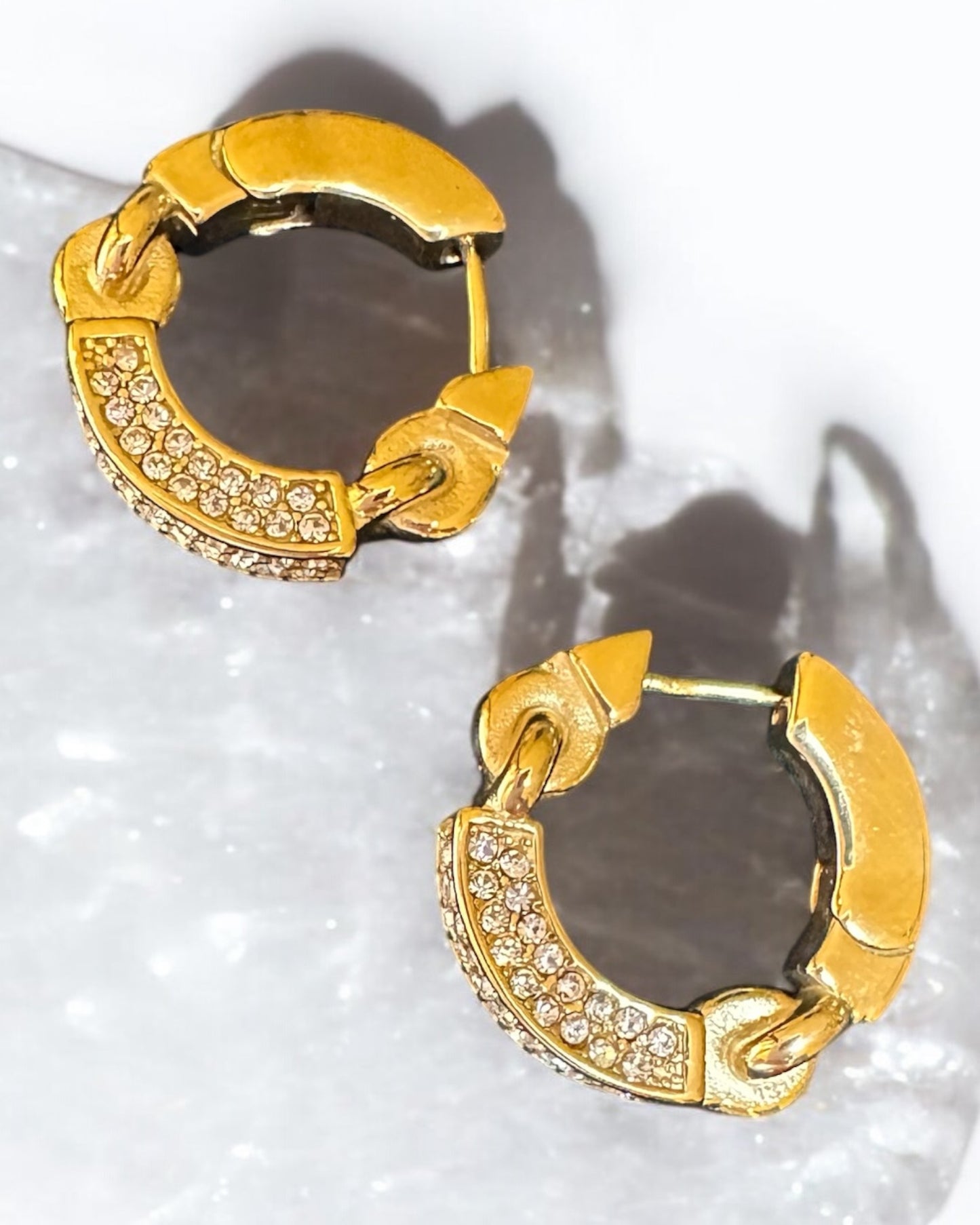 Glam Steel Hoops Earrings- S60