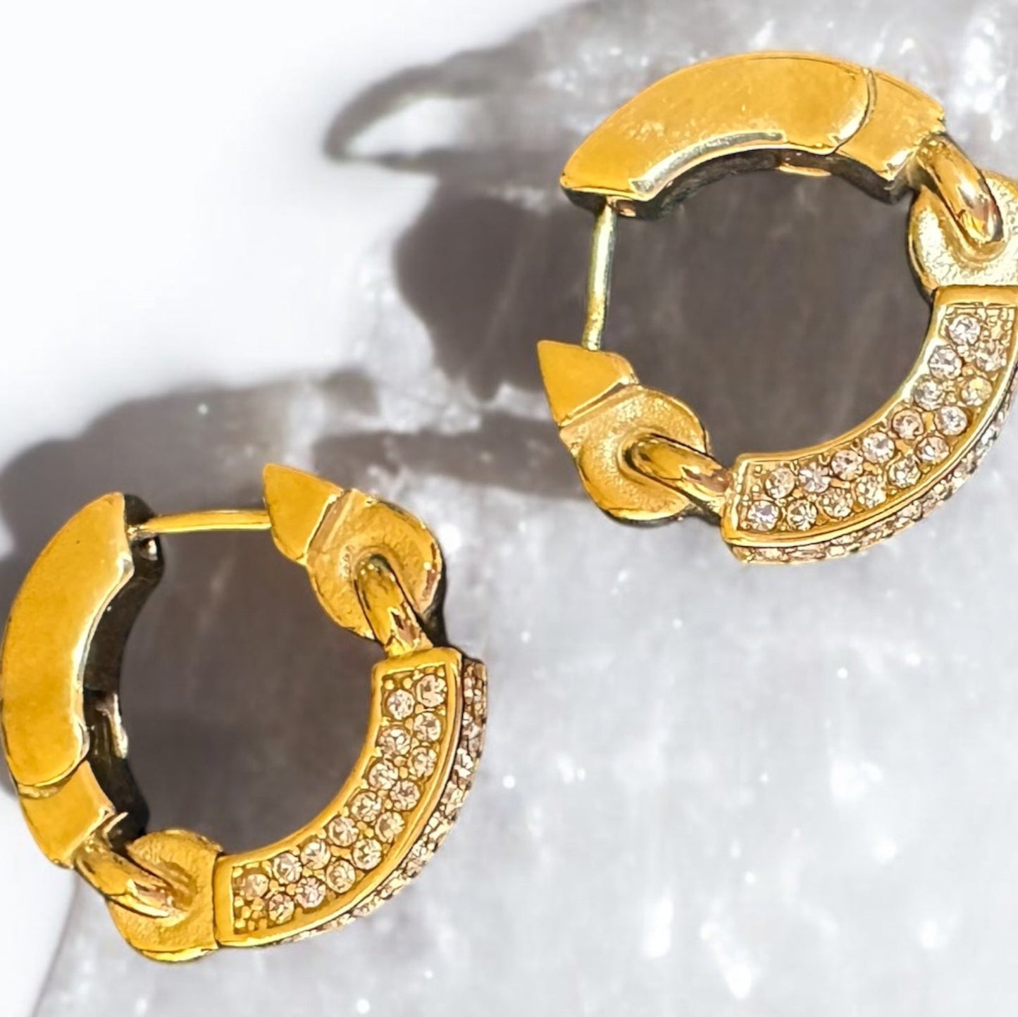 Glam Steel Hoops Earrings- S60
