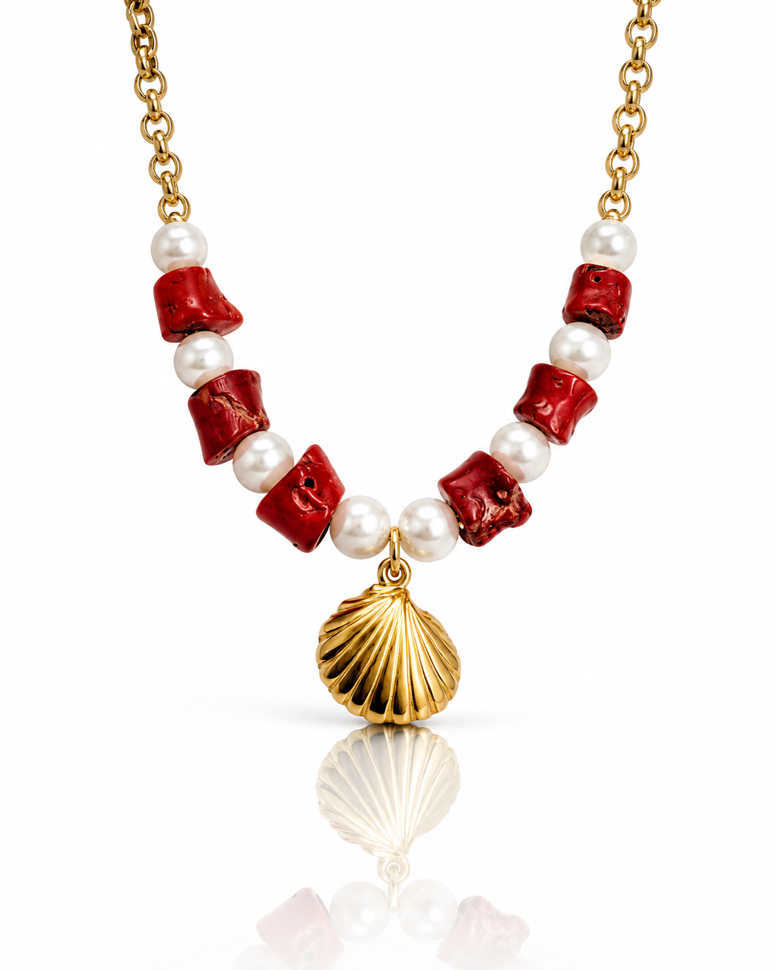 Seashell Steel Necklace- S1126