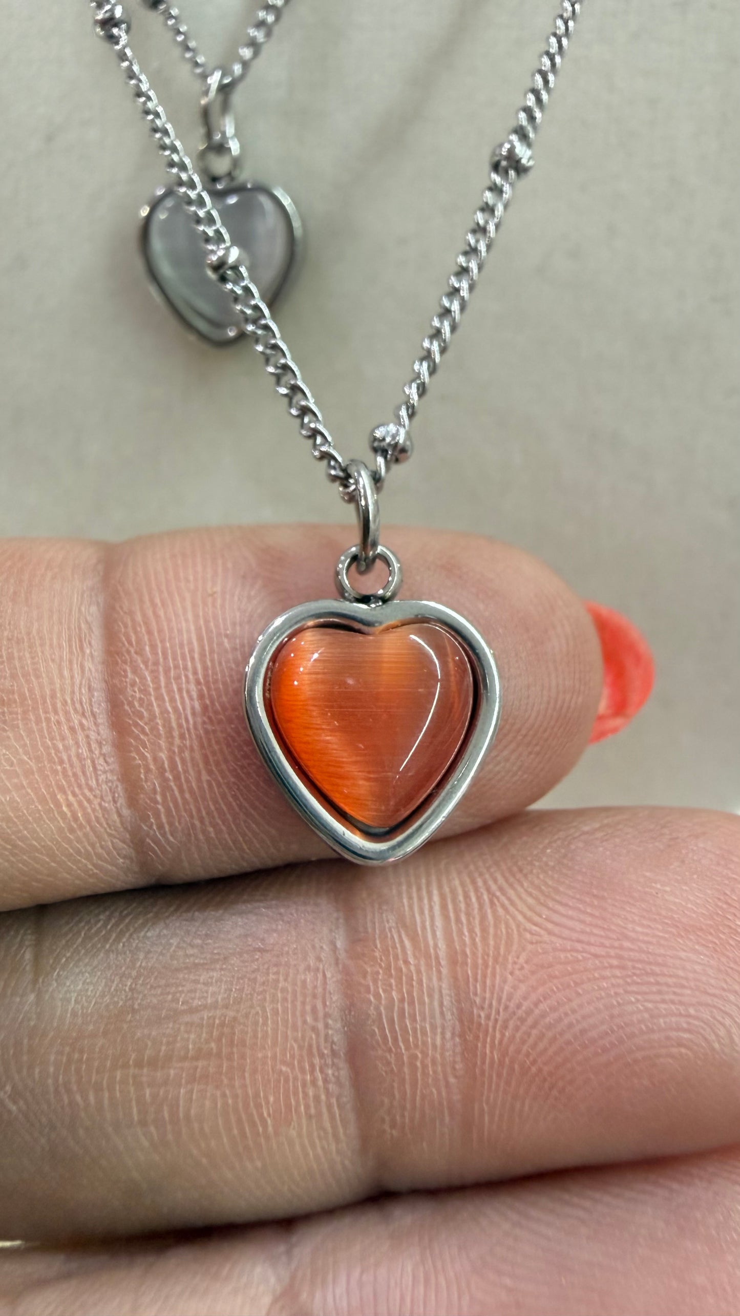 Mystic Cat Eye Heart Necklace- S32