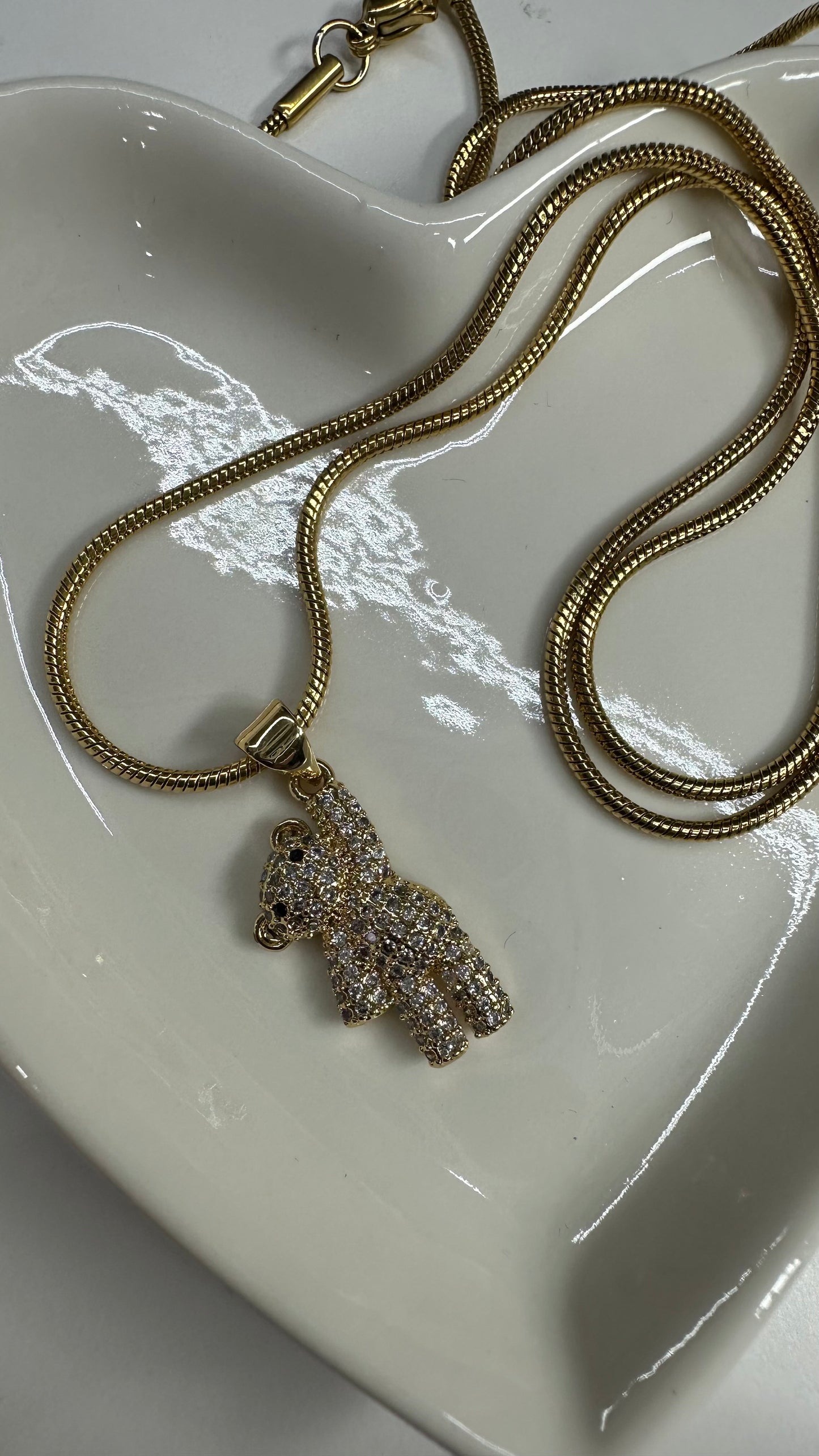 Teddy Bear Steel Necklace-S5671