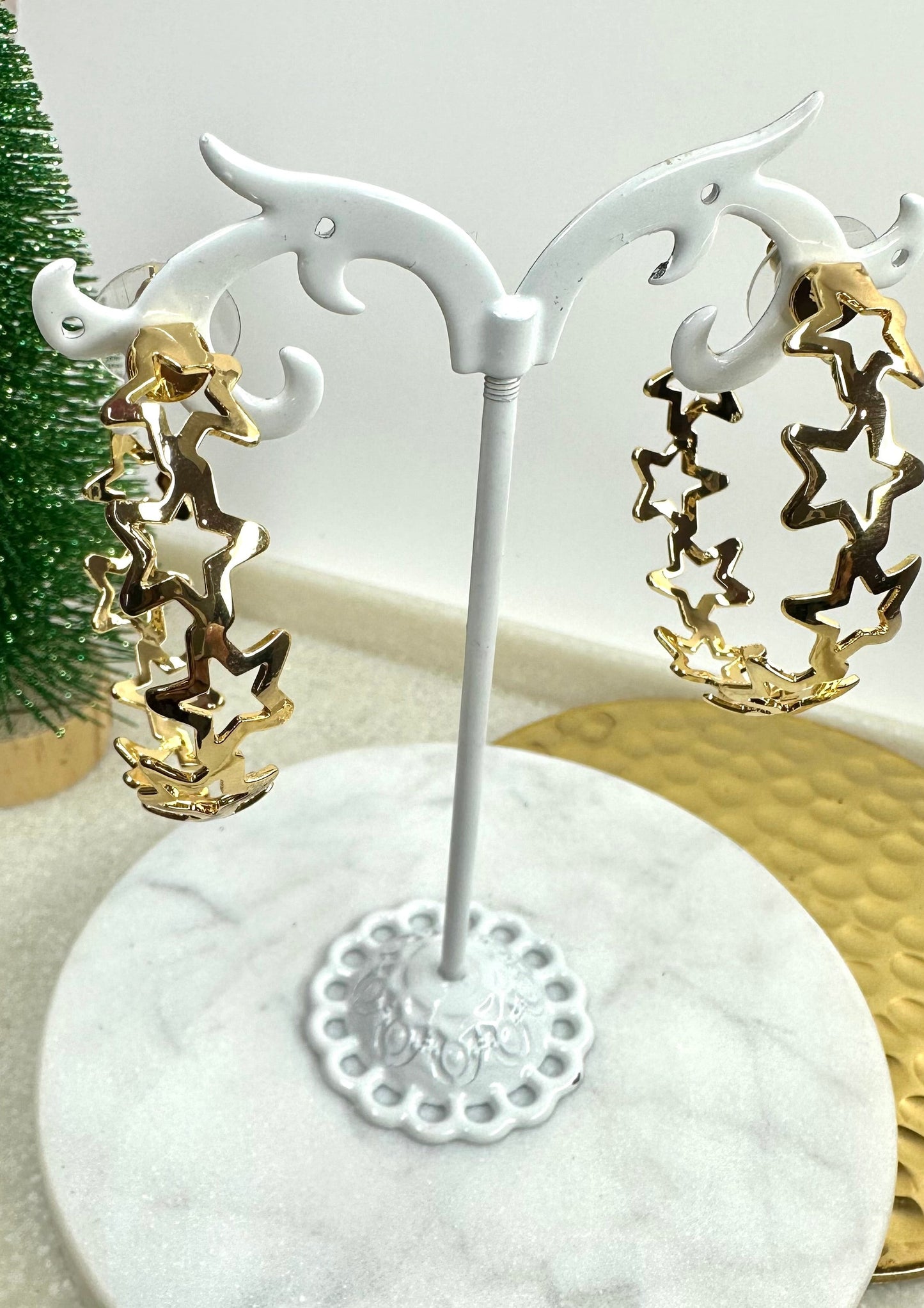 Stars Hoops Earrings-C6260