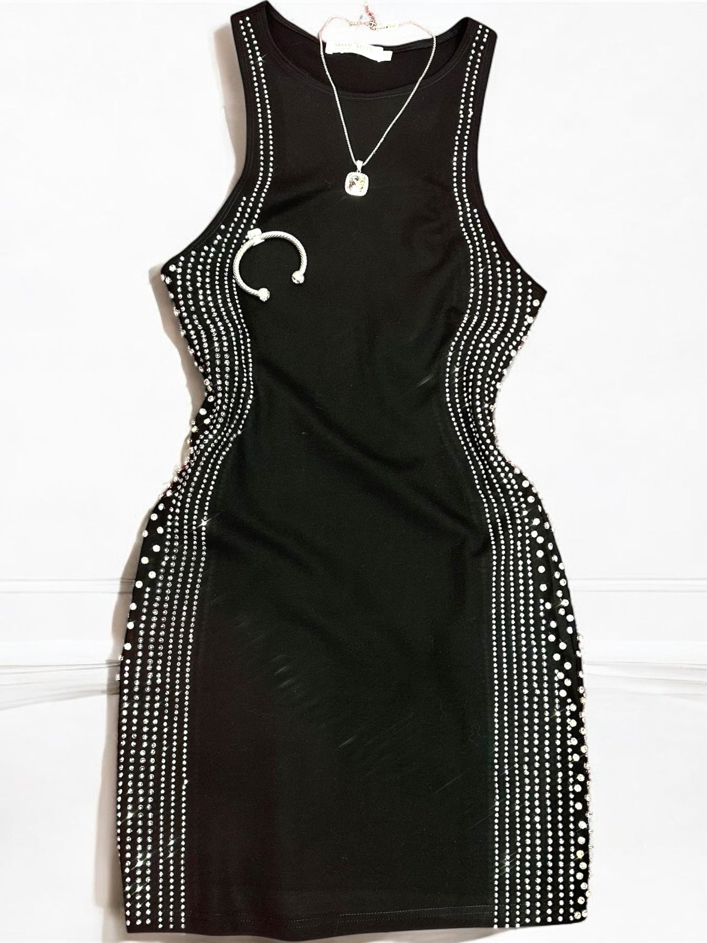 Diamanté Black Dress