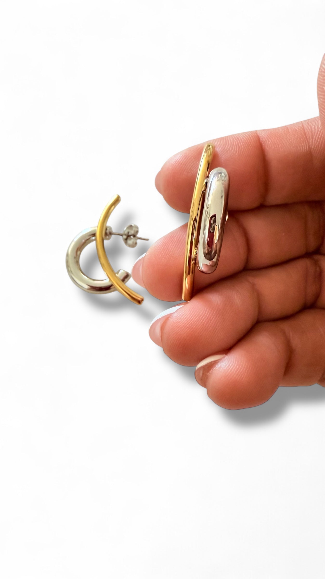 Mix Steel Hoops Earrings- S300