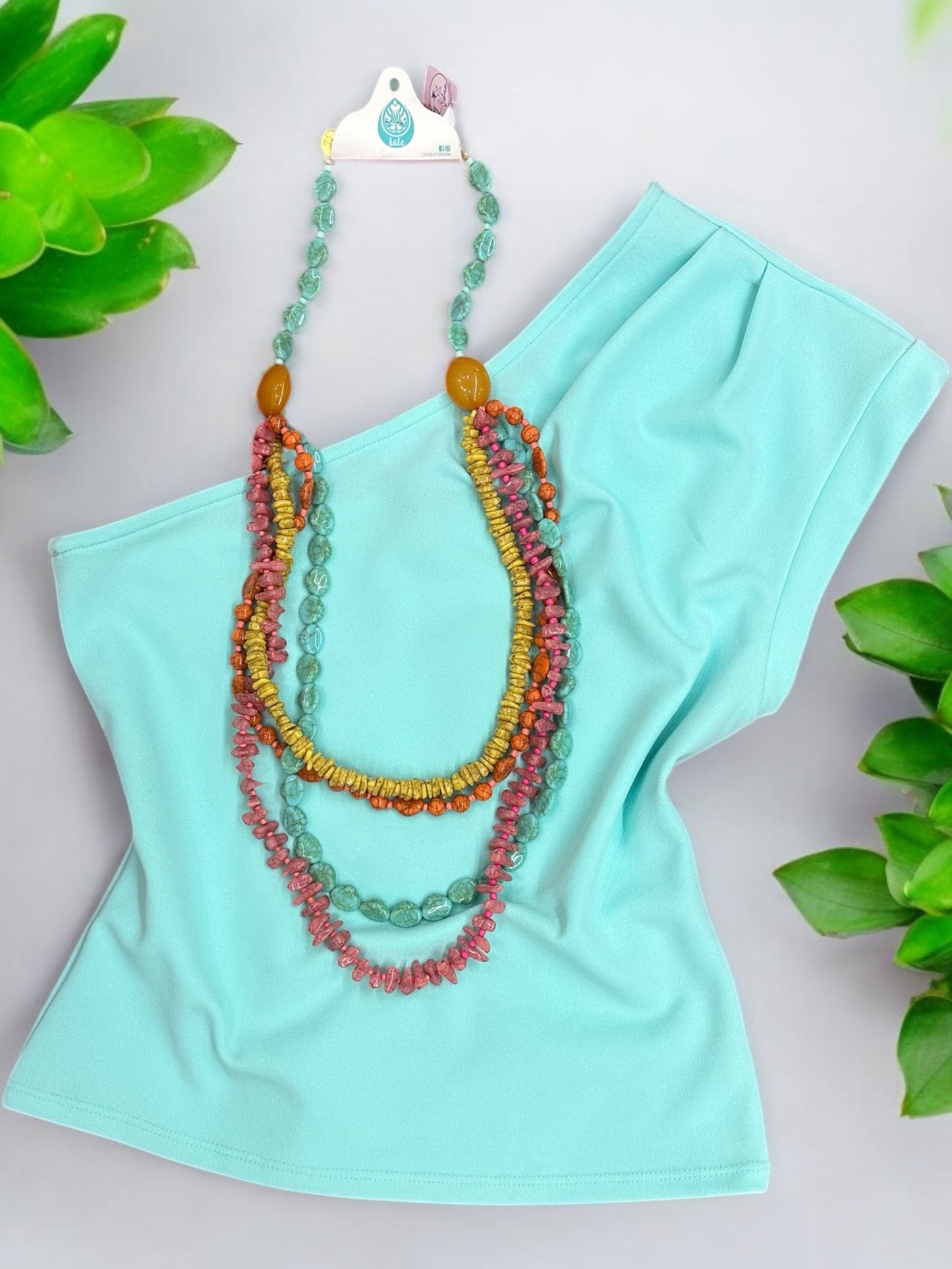 Crop top one shoulder turquoise