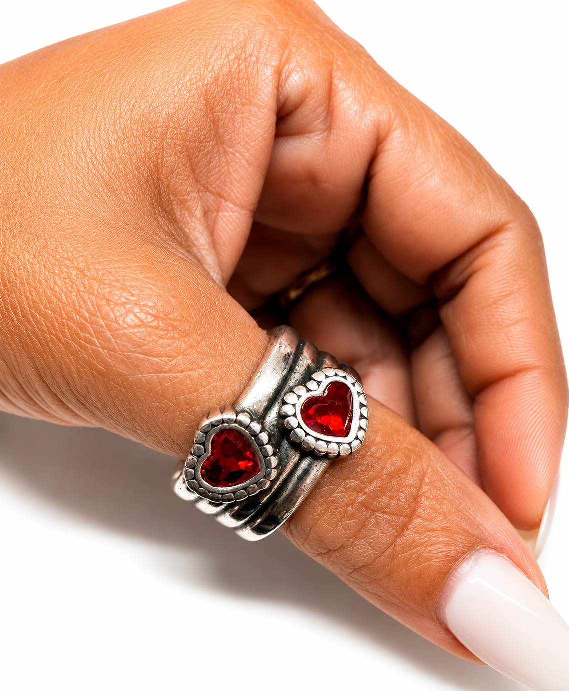Two Hearts Chinky Ring- L51