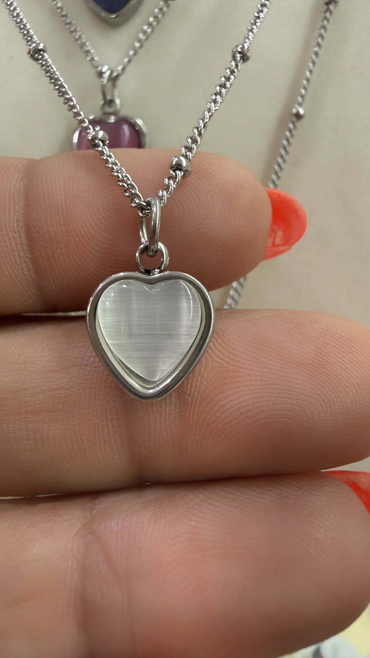 Mystic Cat Eye Heart Necklace- S32