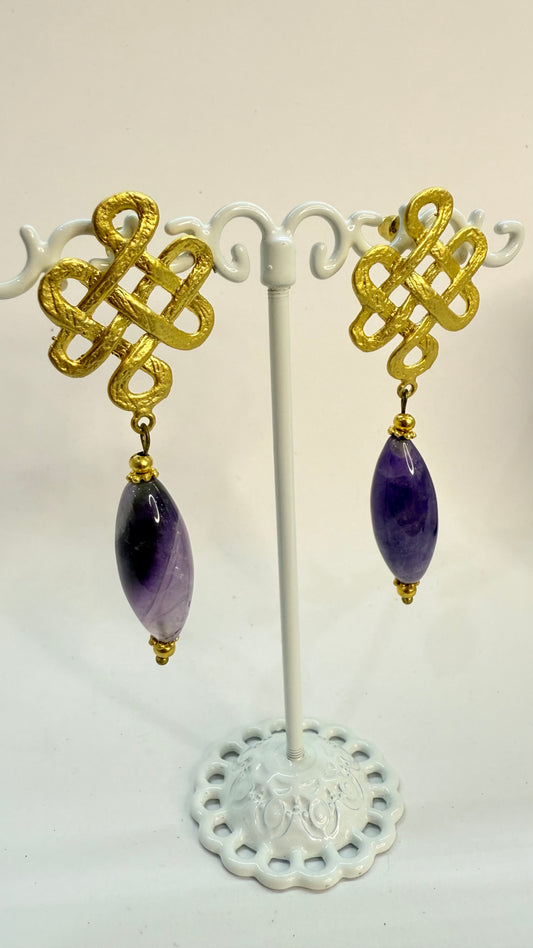 Amethyst Gemstone Earrings - T230
