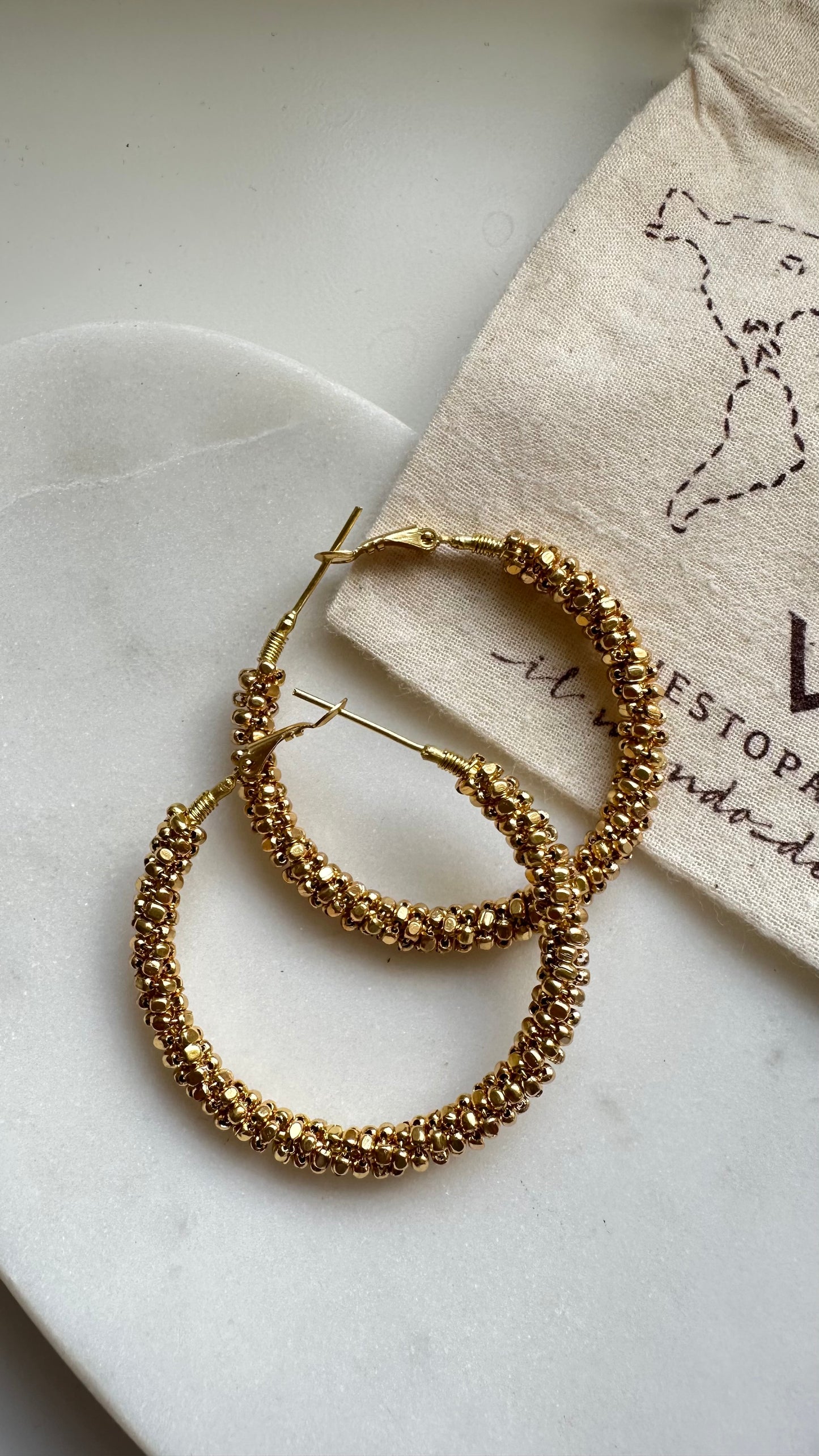 Beads Hoops Earrings- B044