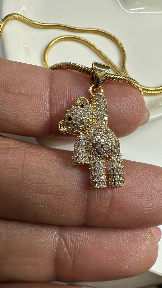 Teddy Bear Steel Necklace-S5671