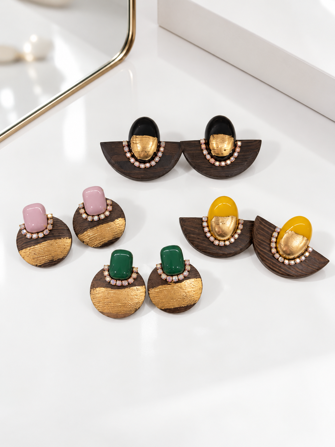 Wood Studs Earrings- T60