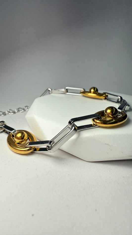 Sphere Inside Oval bracelet- S664