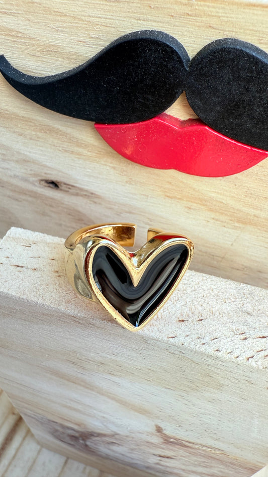 Black Heart Ring- L36