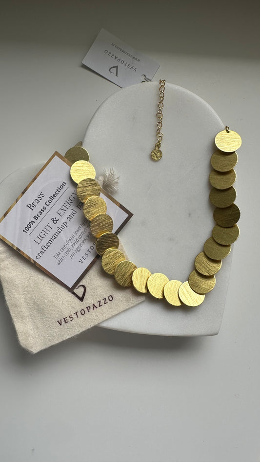 Circle Brass Necklace - B028