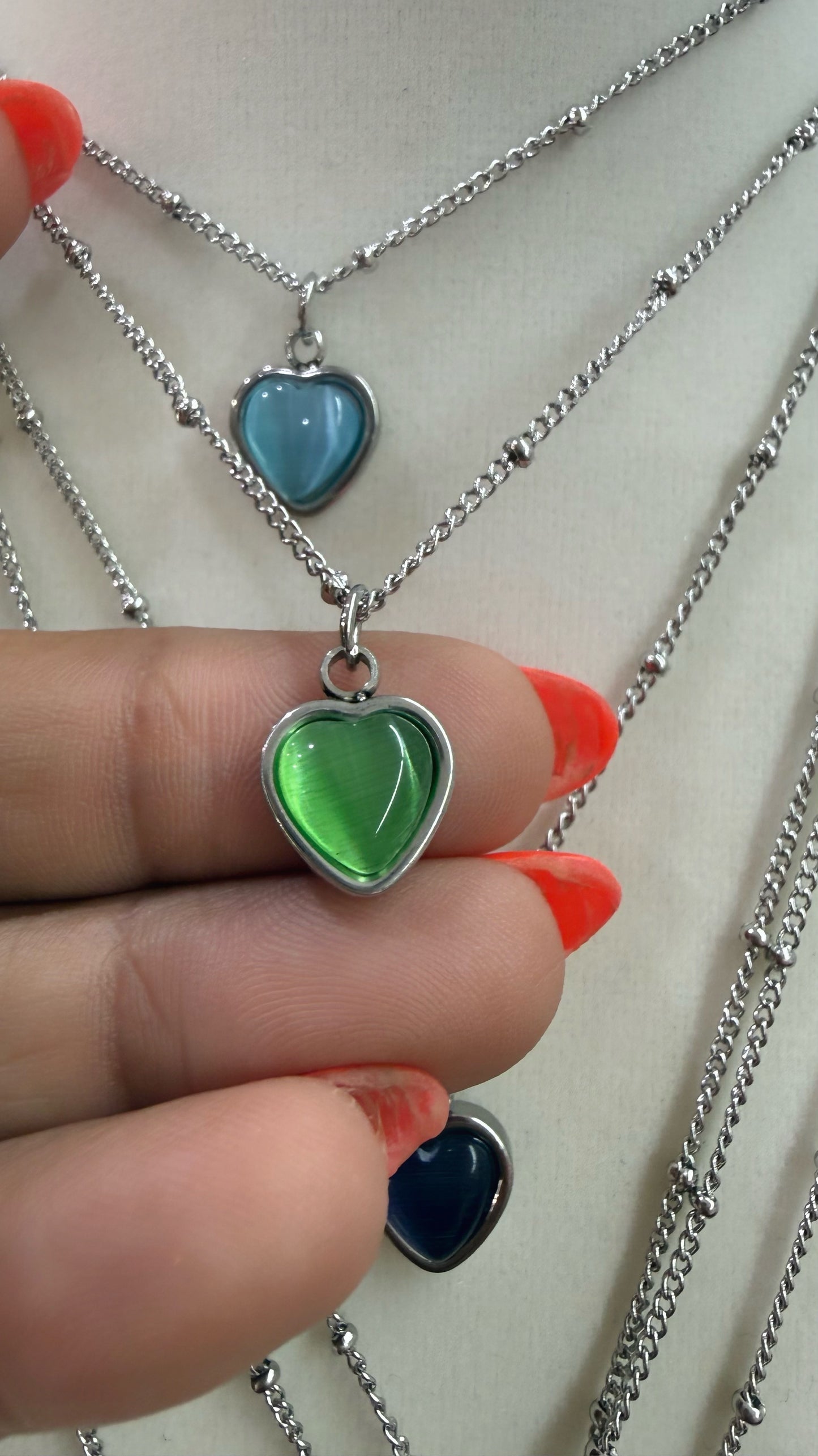 Mystic Cat Eye Heart Necklace- S32