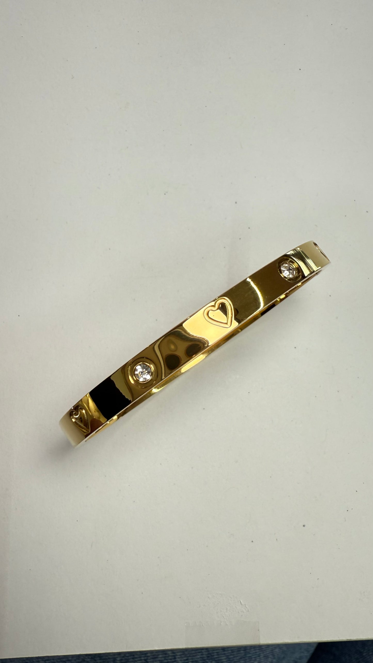 Crystals dots and hearts bangle- S22