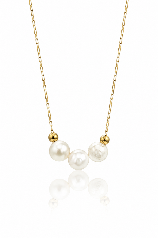 Pearls Steel Necklace- S1122