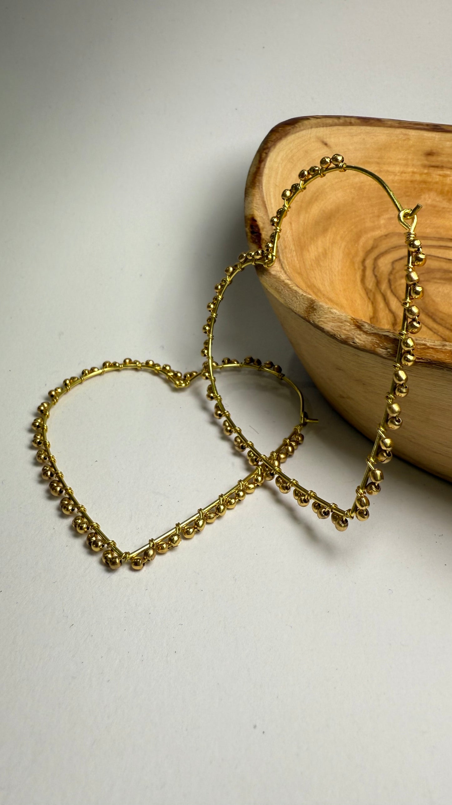 Hearts & Beads Hoops- B312