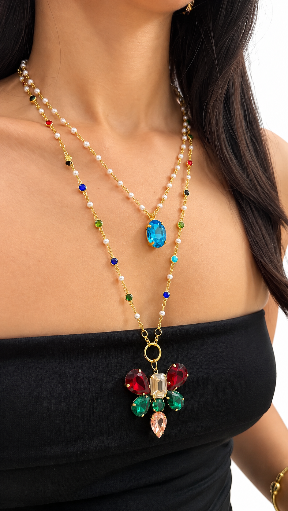 Glam Layers Long Necklace- T30