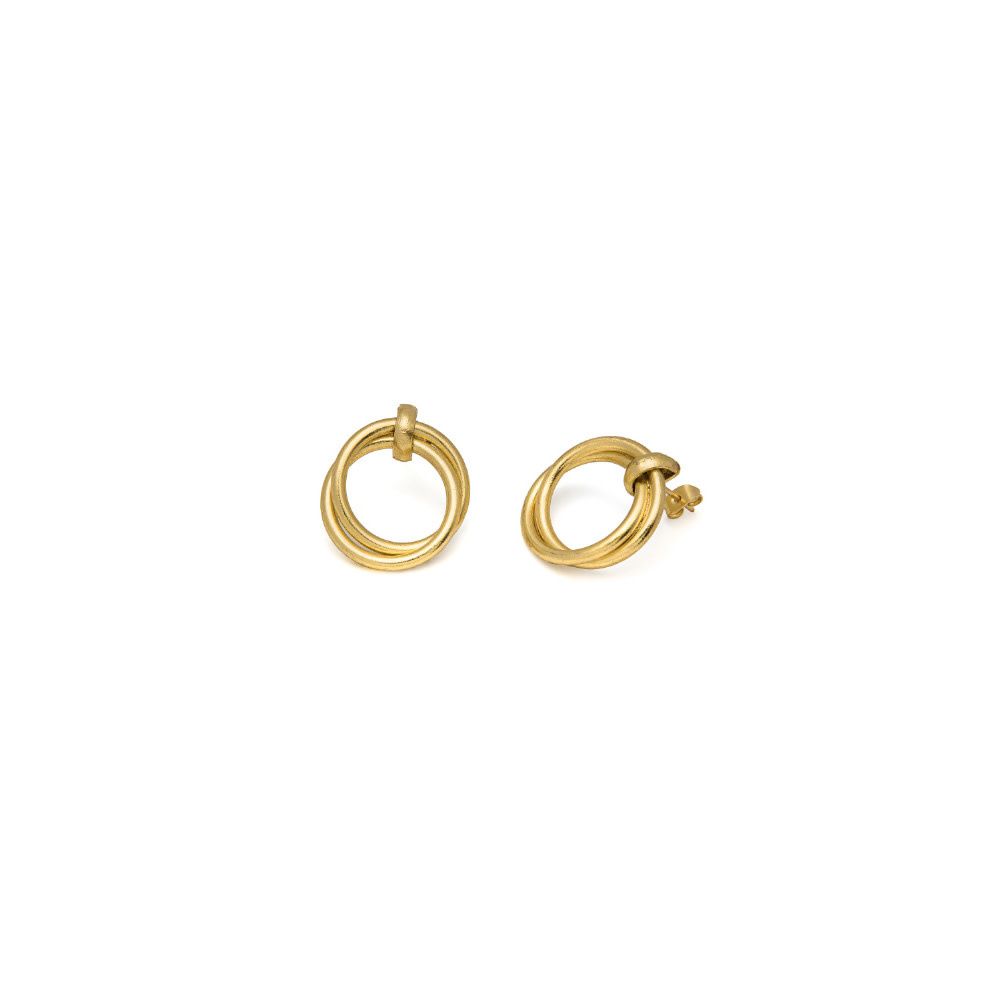 Circle Brass Stud Earrings - B89