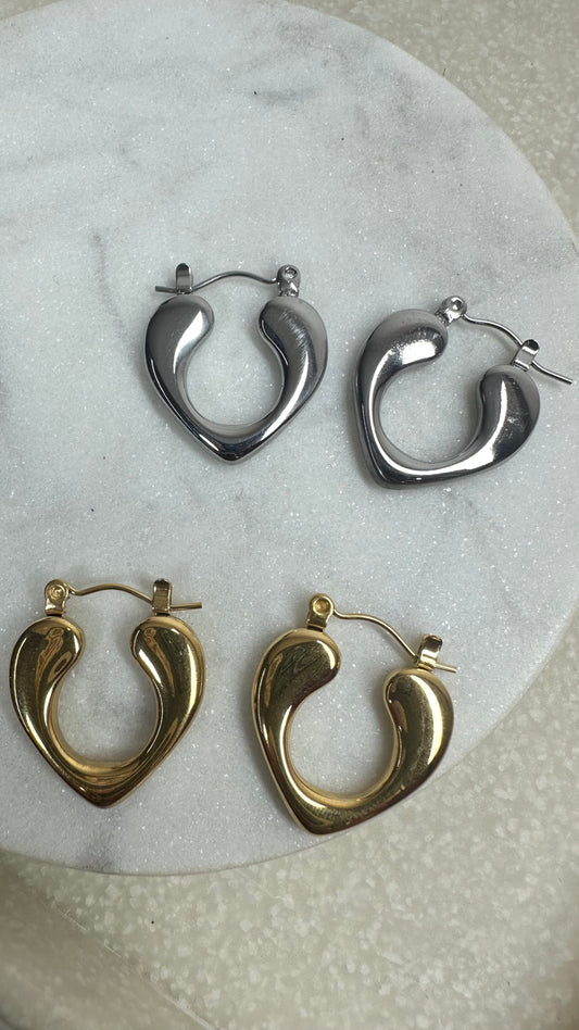 Heart Hoops Earrings