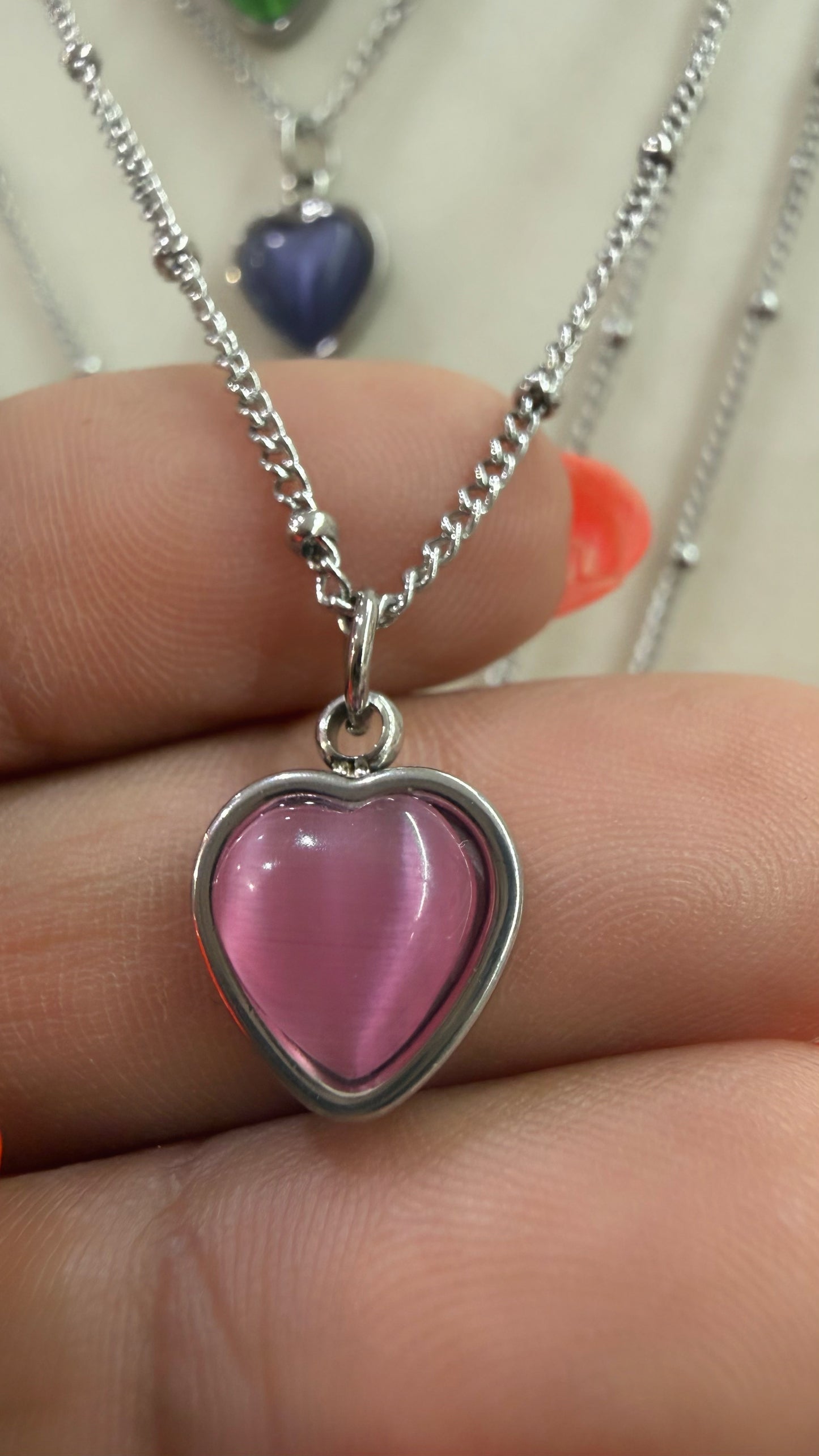Mystic Cat Eye Heart Necklace- S32