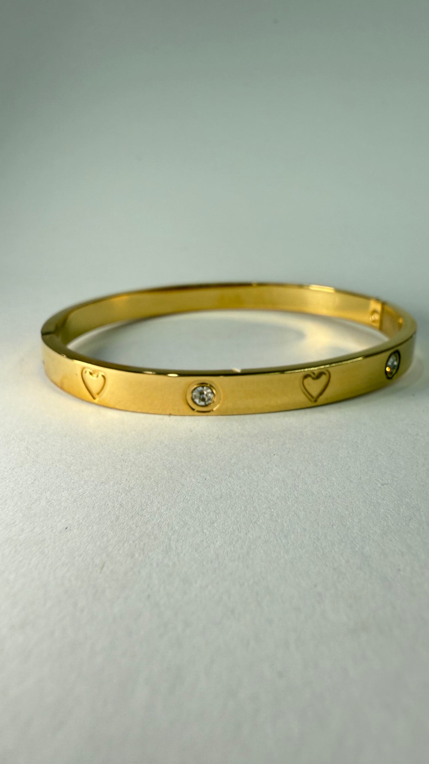Crystals dots and hearts bangle- S22