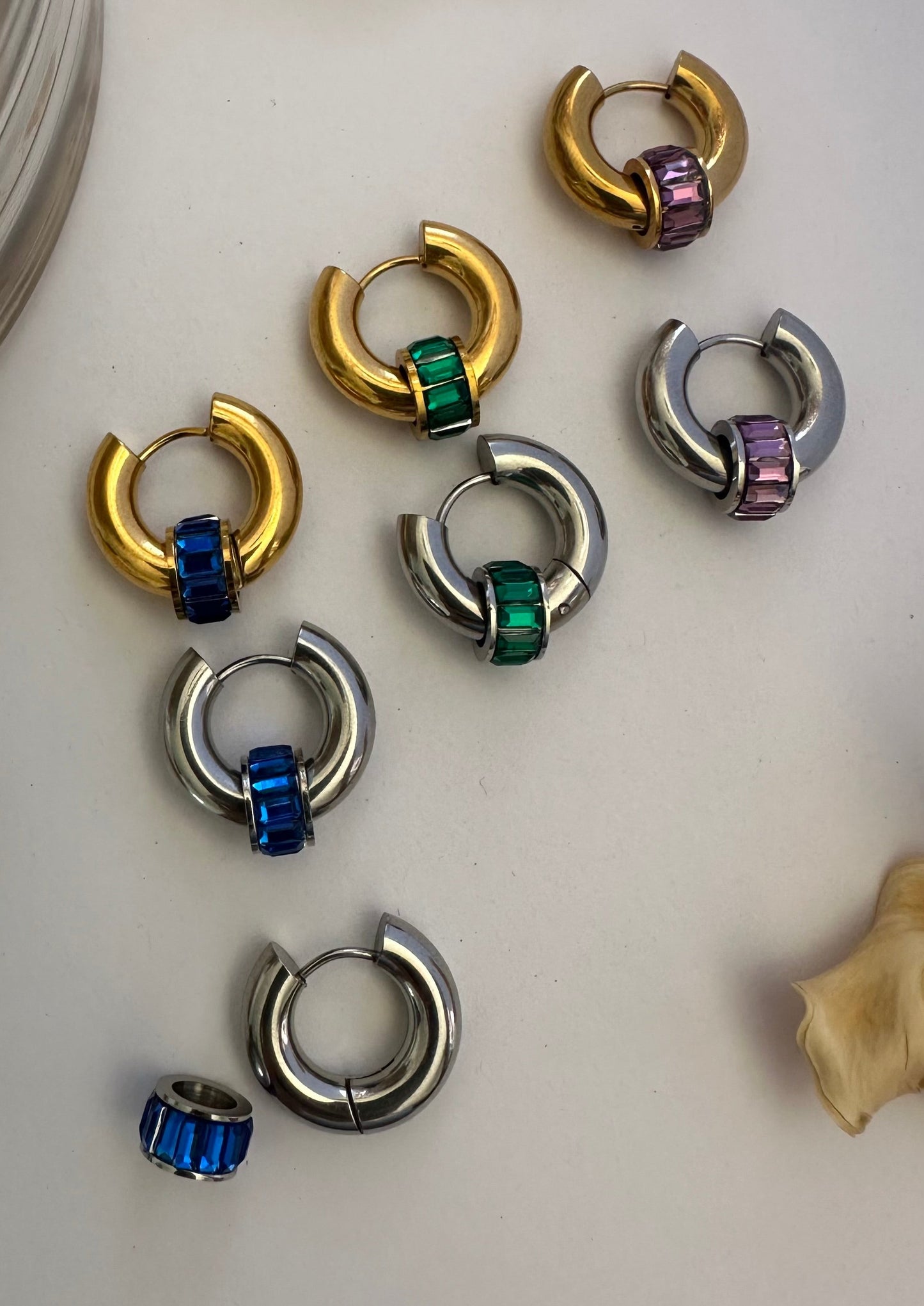 Colors Steel Hoops Earrings- S16