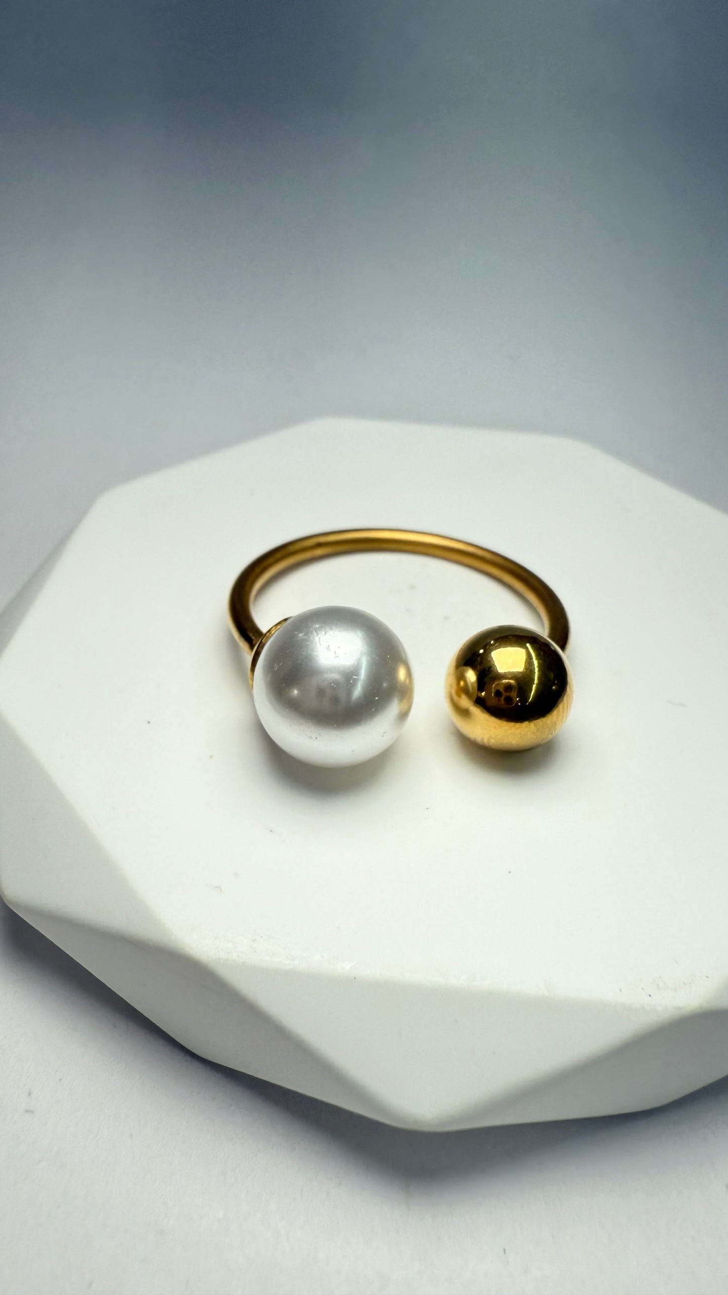 Pearl Steel Ring - S74