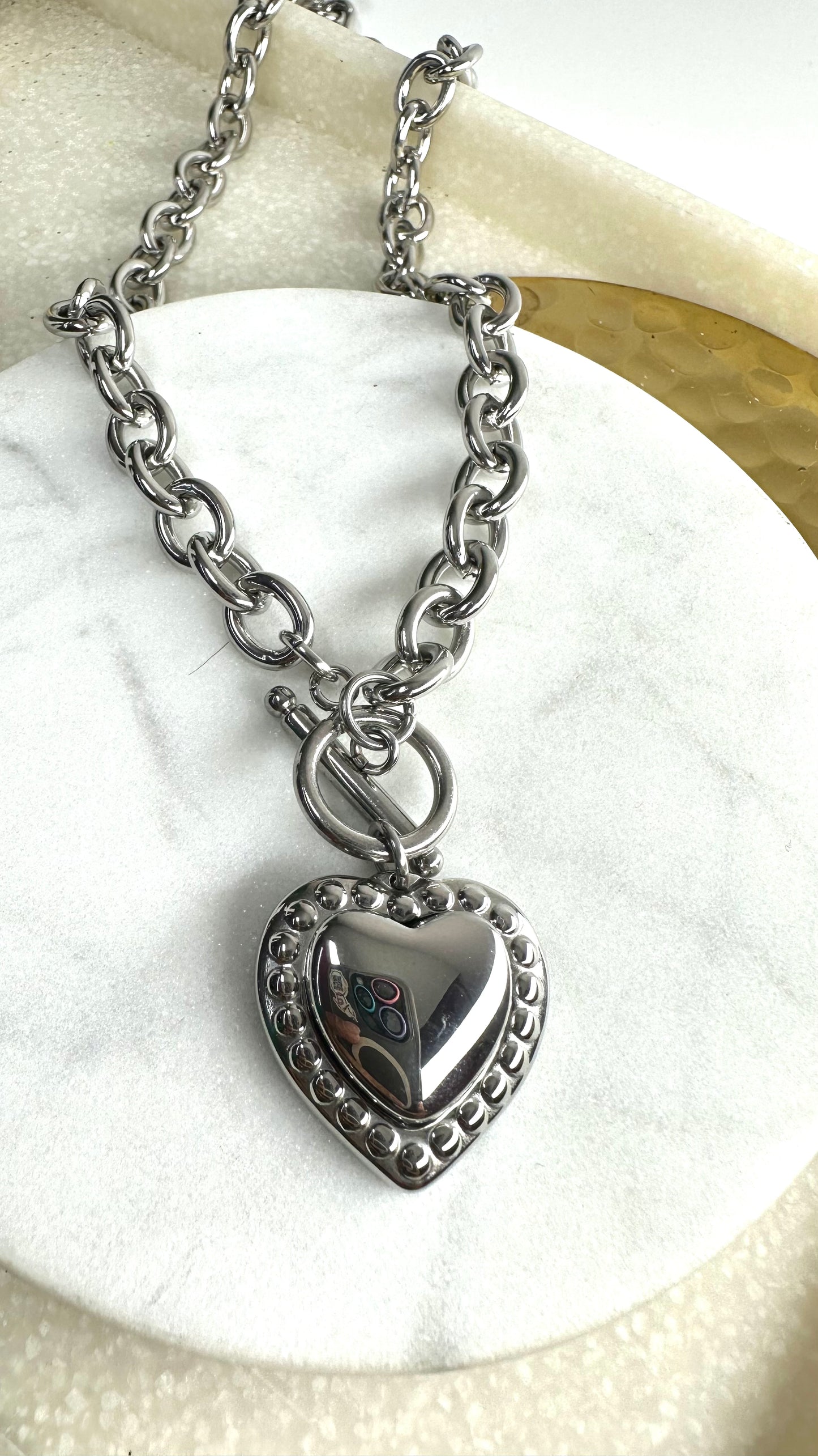 Silver Heart Necklace-S8022